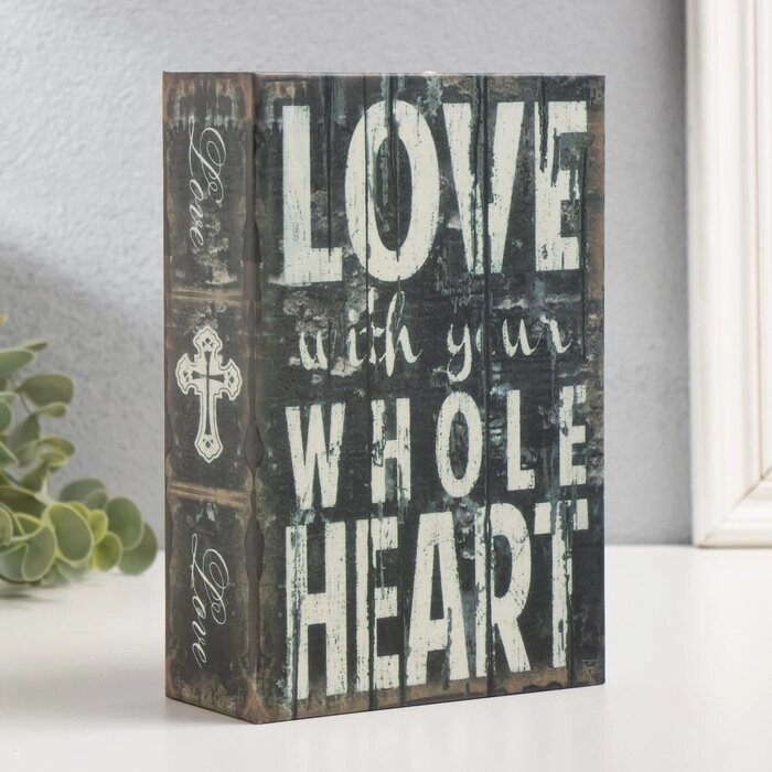 Шкатулка книга пластик, металл "Люби всем сердцем" 5,5х12х18 см от компании Интернет-гипермаркет «MOLL» - фото 1