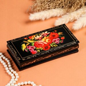 Шкатулка - купюрница "Полевые цветы", 8,517см, лаковая миниатюра