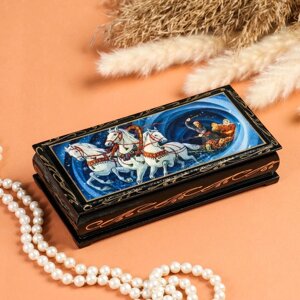 Шкатулка - купюрница "Тройка", 8,517 см, лаковая миниатюра