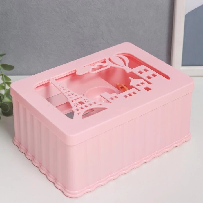 Шкатулка музыкальная механическая "Маленький Париж" розовая 12,5х17,5х8 см от компании Интернет-гипермаркет «MOLL» - фото 1