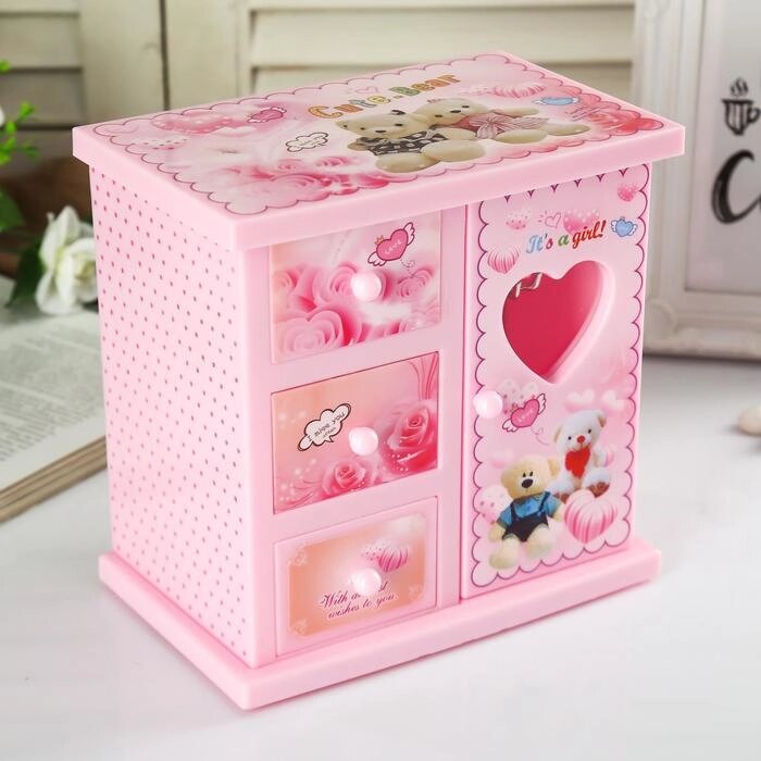 Шкатулка музыкальная "Розовый шкафчик с сюрпризами" от компании Интернет-гипермаркет «MOLL» - фото 1