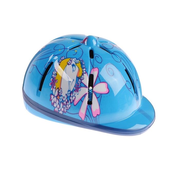 Шлем для конного спорта детский, голубой от компании Интернет-гипермаркет «MOLL» - фото 1