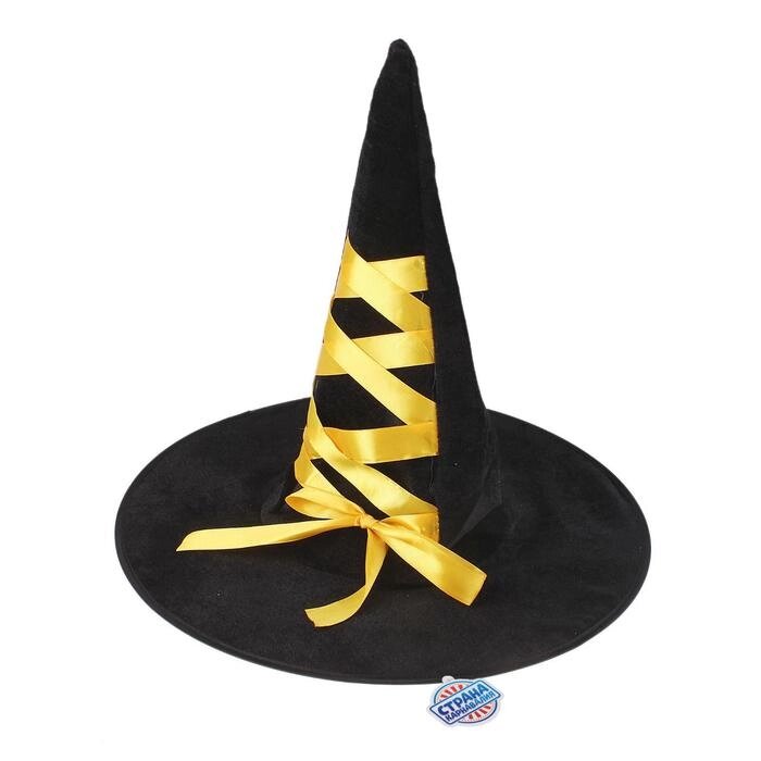 Шляпа-конус "Ведьмочка", с завязками, лента цвета МИКС от компании Интернет-гипермаркет «MOLL» - фото 1