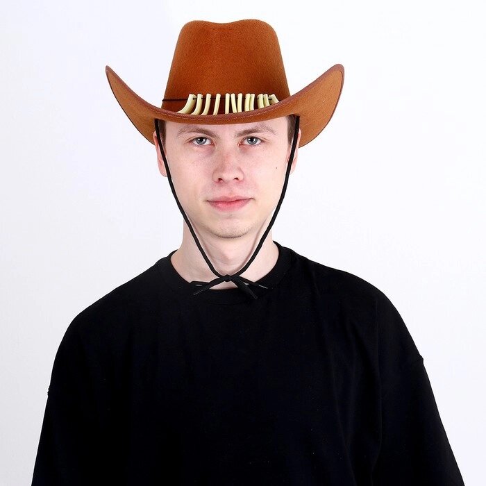 Шляпа ковбойская, с клыками, р-р. 60 от компании Интернет-гипермаркет «MOLL» - фото 1