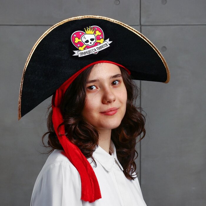 Шляпа пиратская "Принцесса пиратов", детская, фетр, р-р. 52-54 от компании Интернет-гипермаркет «MOLL» - фото 1