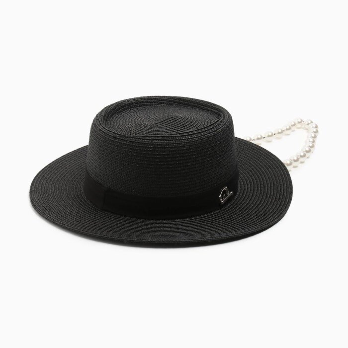 Шляпа с бусинами MINAKU цвет черный, р-р 56-58 от компании Интернет-гипермаркет «MOLL» - фото 1