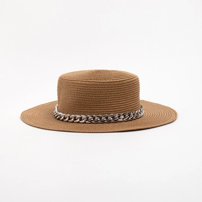 Шляпа женская MINAKU цвет бежевая, р-р 56-58 от компании Интернет-гипермаркет «MOLL» - фото 1