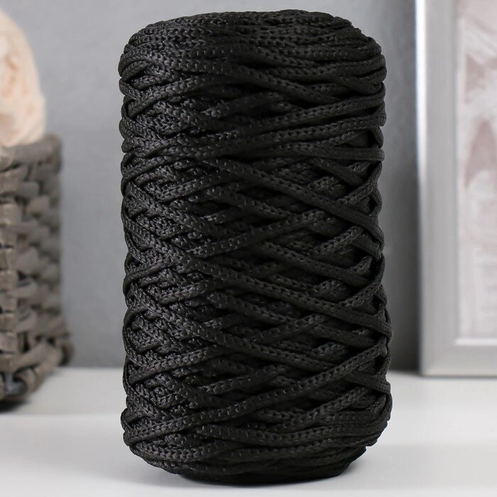 Шнур для вязания 100% полиэфир 3мм 100м/20020гр (13-черный) от компании Интернет-гипермаркет «MOLL» - фото 1