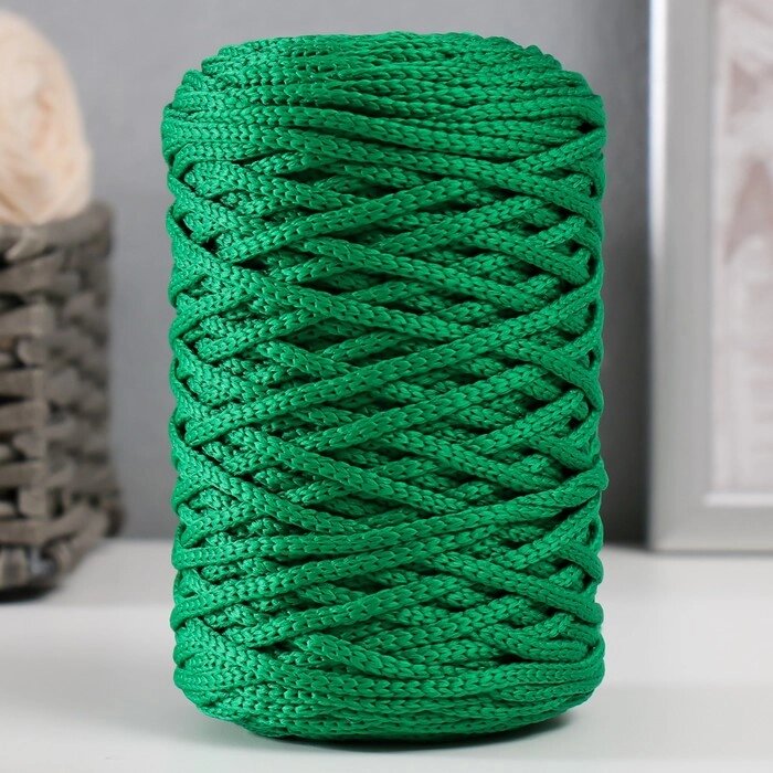 Шнур для вязания 100% полиэфир 3мм 100м/20020гр (25-зеленый) от компании Интернет-гипермаркет «MOLL» - фото 1