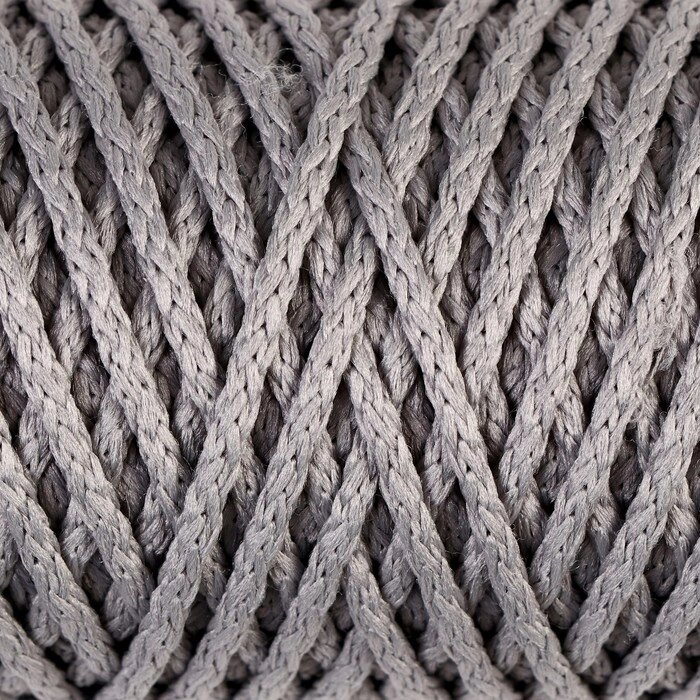 Шнур для вязания "Классик" без сердечника 100% полиэфир ширина 4мм 100м (св. серый) от компании Интернет-гипермаркет «MOLL» - фото 1