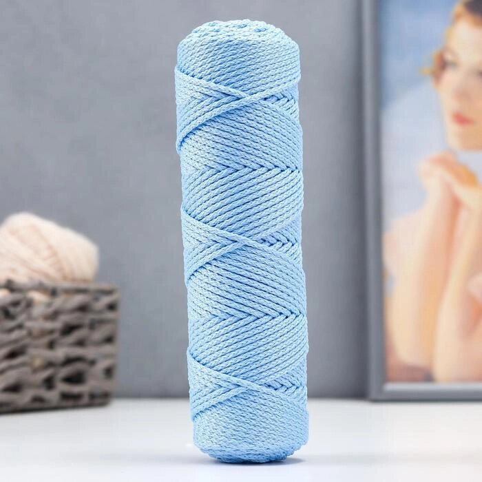 Шнур для вязания "Классик" без сердечника 100% полиэфир ширина 4мм 100м (светло-голубой) от компании Интернет-гипермаркет «MOLL» - фото 1