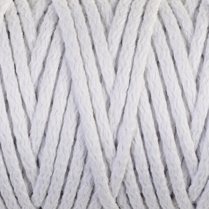 Шнур для вязания "Пухлый" 100% хлопок ширина 5мм 100м (белый) от компании Интернет-гипермаркет «MOLL» - фото 1