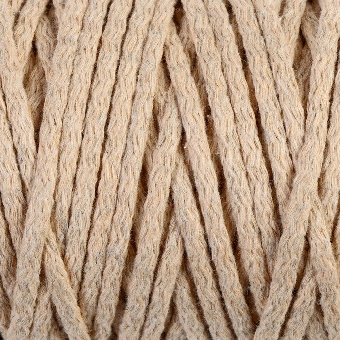 Шнур для вязания "Пухлый" 100% хлопок ширина 5мм 100м (песочный) от компании Интернет-гипермаркет «MOLL» - фото 1