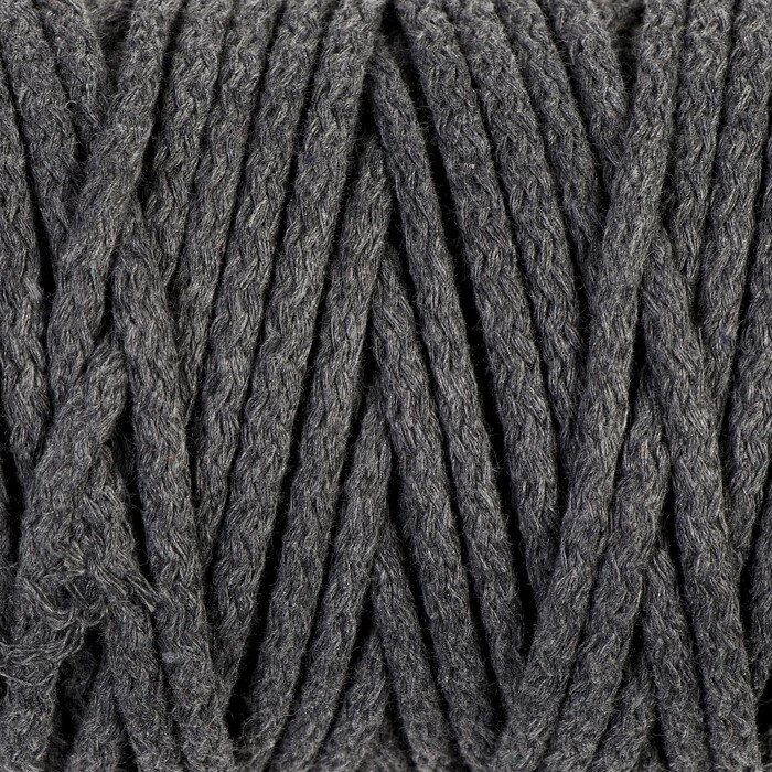 Шнур для вязания "Пухлый" 100% хлопок ширина 5мм 100м (серый) от компании Интернет-гипермаркет «MOLL» - фото 1