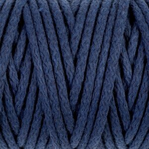 Шнур для вязания "Пухлый" 100% хлопок ширина 5мм 100м (т. синий)
