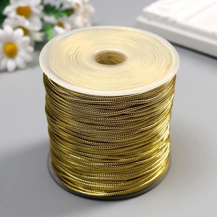 Шнур люрекс 2мм х 100м золото от компании Интернет-гипермаркет «MOLL» - фото 1