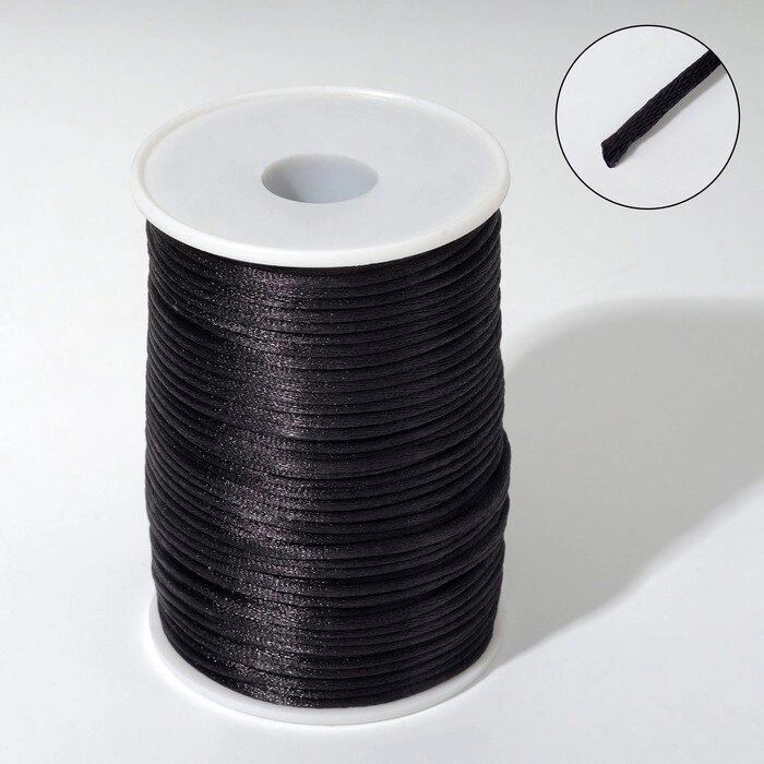 Шнур нейлоновый d=2мм L=100м, цвет чёрный от компании Интернет-гипермаркет «MOLL» - фото 1