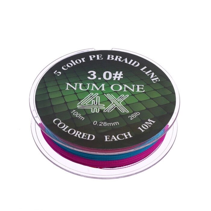Шнур Ryobi NUM ONE PE4X, диаметр 0,285 мм, тест 11,8 кг, 100 м, Multi Colour от компании Интернет-гипермаркет «MOLL» - фото 1