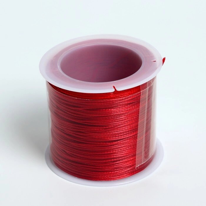 Шнур вощеный d=0,5мм, L=50м, цвет красный от компании Интернет-гипермаркет «MOLL» - фото 1