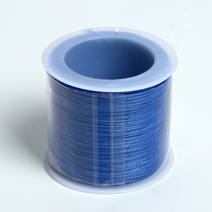 Шнур вощеный d=0,5мм, L=50м, цвет синий от компании Интернет-гипермаркет «MOLL» - фото 1