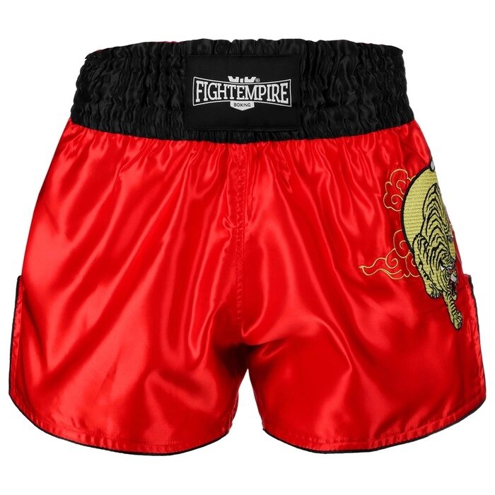 Шорты для тайского бокса FIGHT EMPIRE, р. XL, цвет красный от компании Интернет-гипермаркет «MOLL» - фото 1
