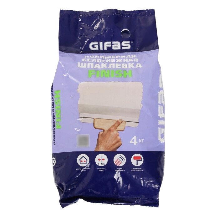 Шпаклевка полимерная GIFAS FINISH 4кг от компании Интернет-гипермаркет «MOLL» - фото 1