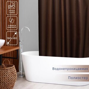 Штора для ванной комнаты Доляна "Шоколад", 180180 см, полиэстер