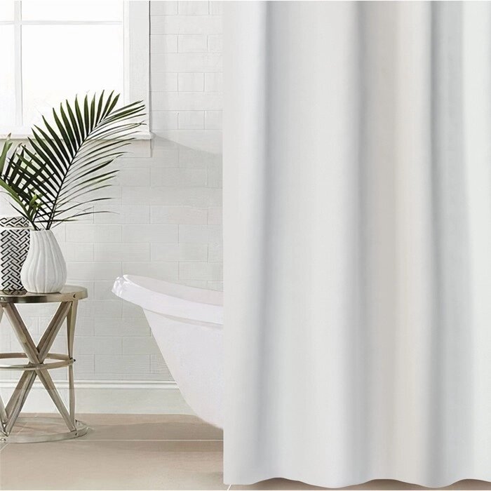 Штора для ванной комнаты "Mirage", цветы белый 180х180 см от компании Интернет-гипермаркет «MOLL» - фото 1