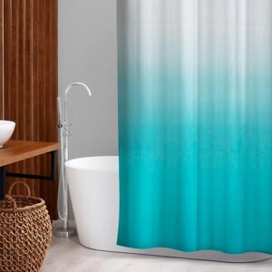 Штора для ванны SAVANNA "Градиент", 180180 см, EVA, цвет морская волна