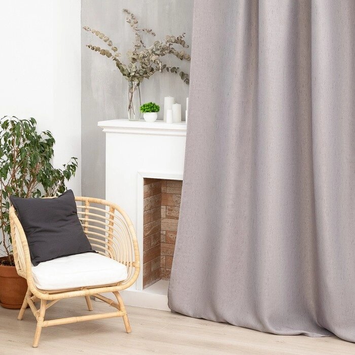 Штора портьерная Этель "Классика" цвет серый, на шторн. ленте 130х300 см,100% п/э от компании Интернет-гипермаркет «MOLL» - фото 1