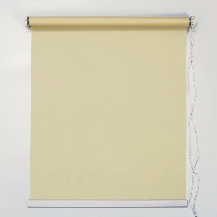 Штора рулонная 120180 см (с учётом креплений 3,5 см), цвет кремовый от компании Интернет-гипермаркет «MOLL» - фото 1