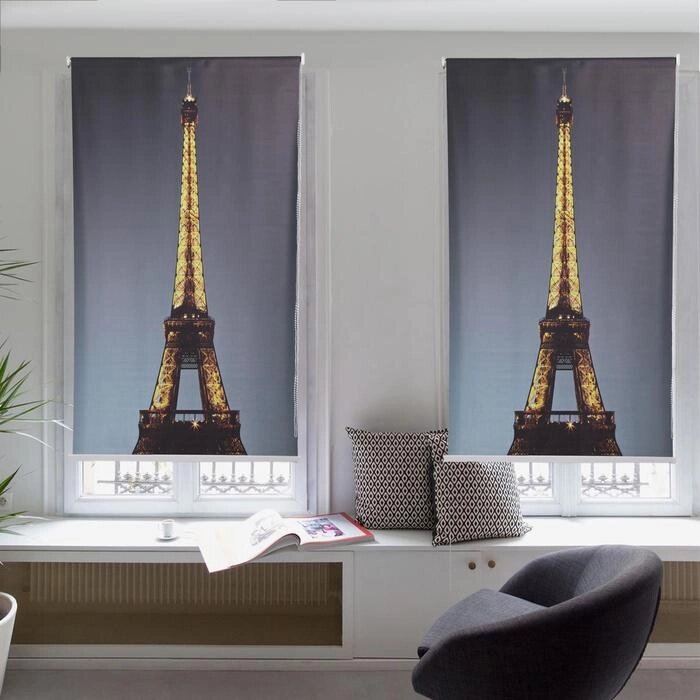 Штора рулонная "Париж", 60200 см (с учётом креплений 3,5 см), блэкаут от компании Интернет-гипермаркет «MOLL» - фото 1