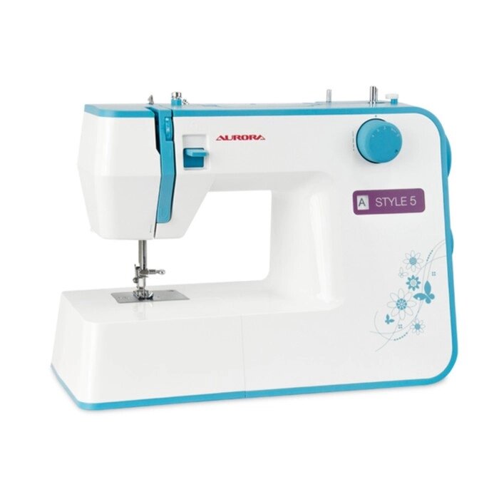 Швейная машина Aurora Style 5, 70 Вт, 19 операций, полуавтомат, бело-голубая от компании Интернет-гипермаркет «MOLL» - фото 1