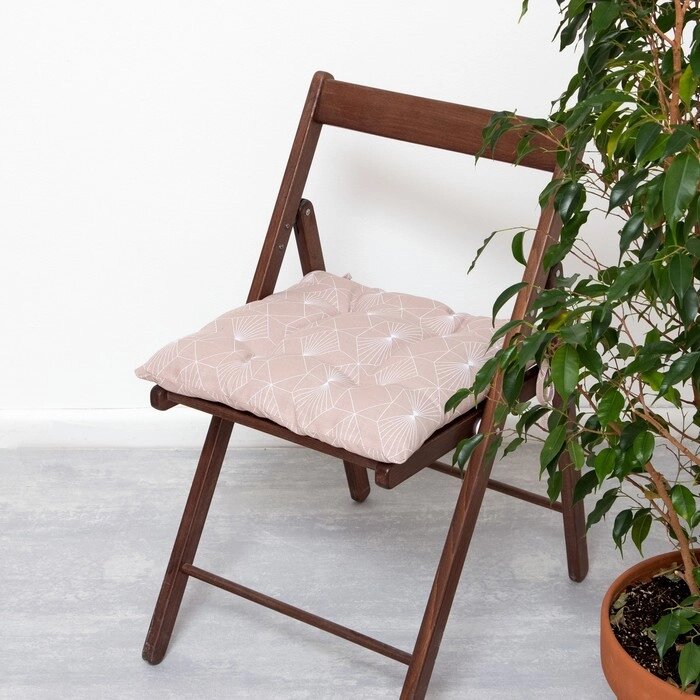 Сидушка на стул "Доляна" Geometry 42х42х7см, 100% хлопок, 164 г/м2 от компании Интернет-гипермаркет «MOLL» - фото 1