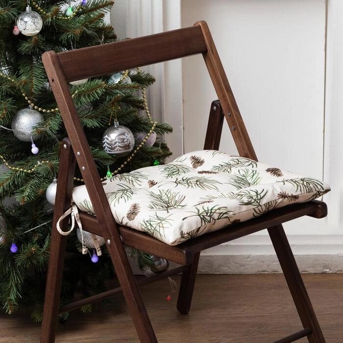 Сидушка на стул "Этель" Christmas tree  42х42см, 100% хл, саржа 190  г/м2 от компании Интернет-гипермаркет «MOLL» - фото 1