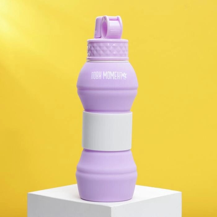 Силиконовая бутылка для воды "Лови момент", 700 мл от компании Интернет-гипермаркет «MOLL» - фото 1