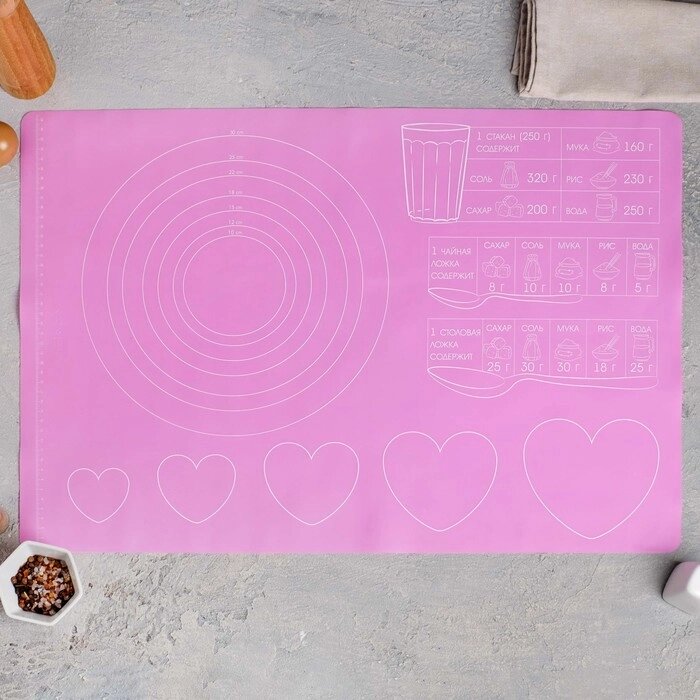 Силиконовый коврик для выпечки "Готовим с любовью", 64 х 45 см от компании Интернет-гипермаркет «MOLL» - фото 1