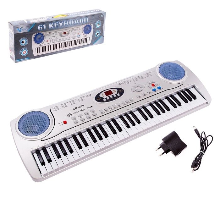 Синтезатор "Музыкальный мир", 61 клавиша, с микрофоном и адаптером от компании Интернет-гипермаркет «MOLL» - фото 1