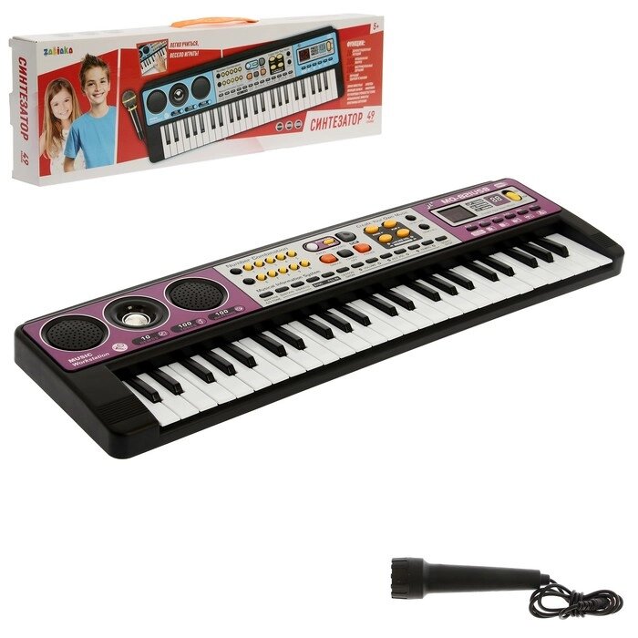 Синтезатор "Музыкальный взрыв", 49 клавиш, c USB, работает от батареек от компании Интернет-гипермаркет «MOLL» - фото 1