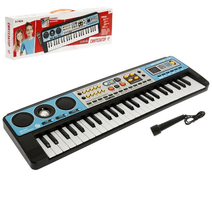 Синтезатор "Музыкальный взрыв", 49 клавиш с радио, работает от батареек от компании Интернет-гипермаркет «MOLL» - фото 1