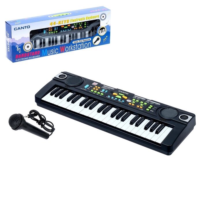 Синтезатор "Музыкант-2" с FM-радио, микрофоном, 44 клавиши, работает от сети и от батареек от компании Интернет-гипермаркет «MOLL» - фото 1