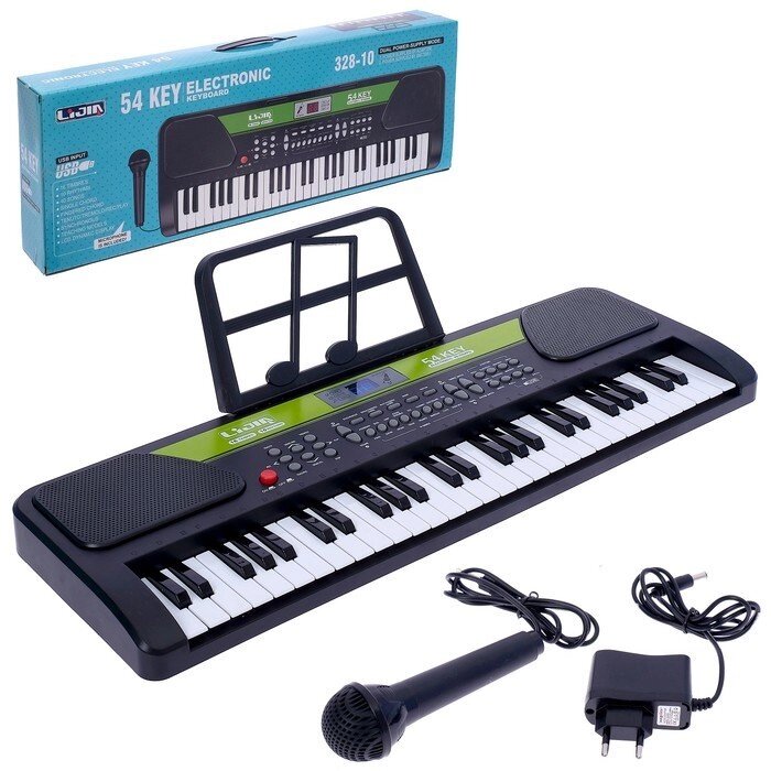Синтезатор SONG с микрофоном, пюпитром, USB от компании Интернет-гипермаркет «MOLL» - фото 1