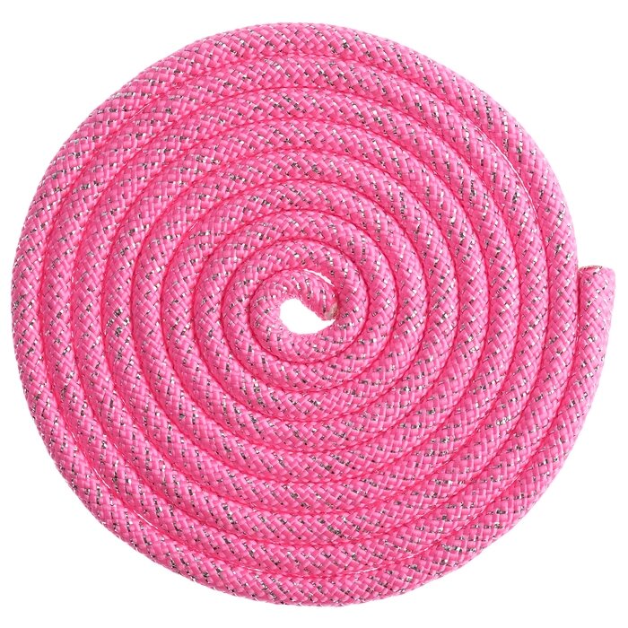 Скакалка гимнастическая утяжелённая, 2,5 м, цвет неон розовый/серебро люрекс от компании Интернет-гипермаркет «MOLL» - фото 1