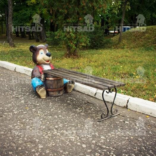 Скамейка для детей Медведь с бочонком от компании Интернет-гипермаркет «MOLL» - фото 1