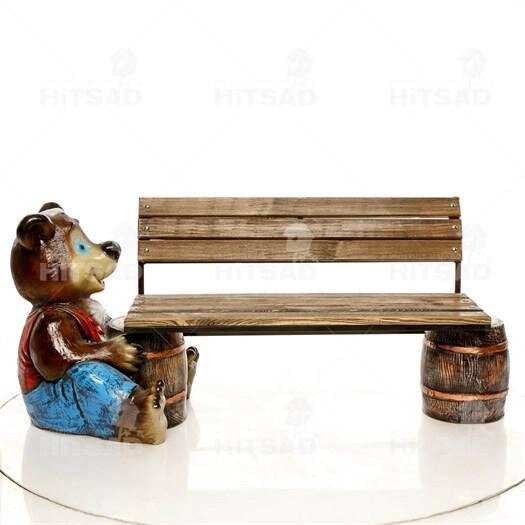 Скамейка со спинкой Медведь с бочонком от компании Интернет-гипермаркет «MOLL» - фото 1