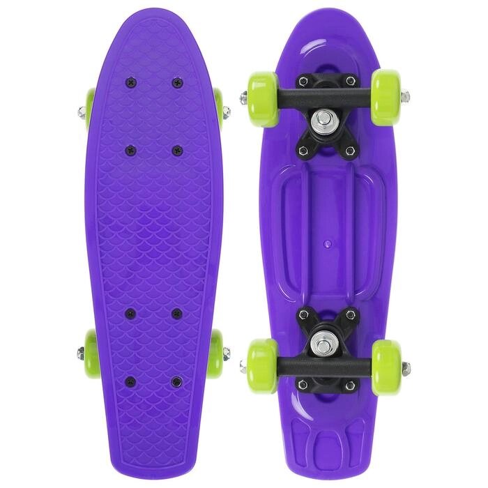 Скейтборд 42 х 12 см, колеса PVC 50 мм, пластиковая рама, цвет фиолетовый от компании Интернет-гипермаркет «MOLL» - фото 1