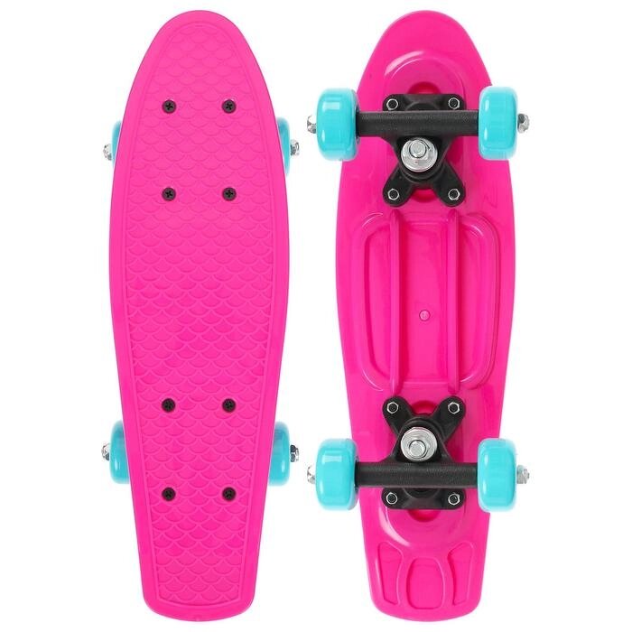 Скейтборд 42 х 12 см, колеса PVC 50 мм, пластиковая рама, цвет розовый от компании Интернет-гипермаркет «MOLL» - фото 1