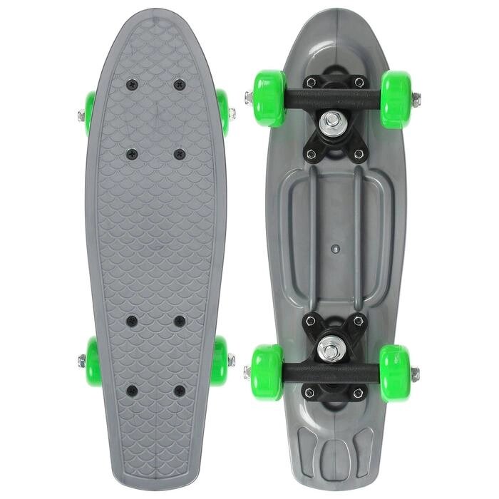 Скейтборд 42 х 12 см, колеса PVC 50 мм, пластиковая рама, цвет серый от компании Интернет-гипермаркет «MOLL» - фото 1