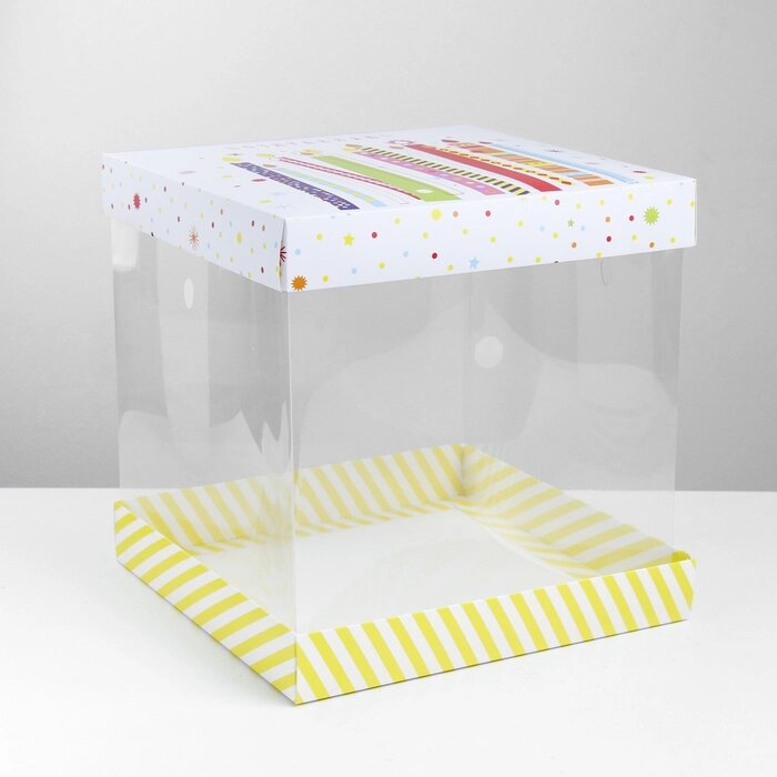 Складная коробка под торт "Поздравляю!", 30  30 см от компании Интернет-гипермаркет «MOLL» - фото 1