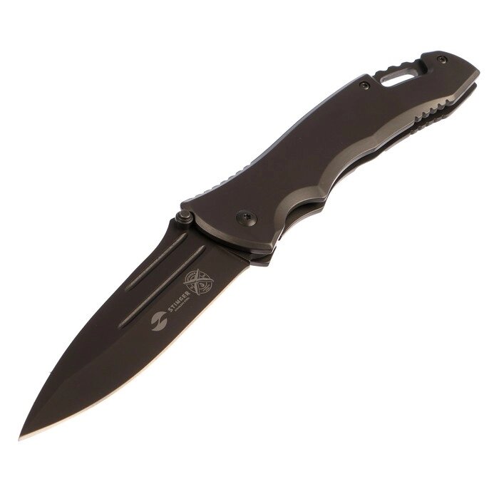 Складной нож Stinger с клипом, 133 мм, рукоять: нержавеющая сталь, подарочный бокс от компании Интернет-гипермаркет «MOLL» - фото 1